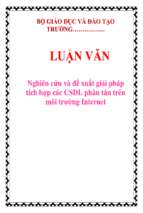 Luận văn nghiên cứu và đề xuất giải pháp tích hợp các cơ sở dữ liệu phân tán trên môi trường internet   luận văn, đồ án, đề tài tốt nghiệp