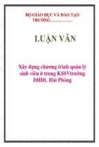 Luận văn xây dựng chương trình quản lý sinh viên ở trong kssvtrường dhdl hải phòng   luận văn, đồ án, đề tài tốt nghiệp