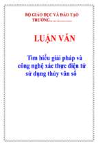 Luận văn tìm hiểu giải pháp và công nghệ xác thực điện tử sử dụng thủy vân số   luận văn, đồ án, đề tài tốt nghiệp