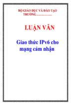 Luận văn giao thức ipv6 cho mạng cảm nhận   luận văn, đồ án, đề tài tốt nghiệp