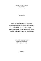 Giải pháp nâng cao năng lực cạnh tranh cho các doanh nghiệp chế biến, xuất khẩu gạo khu vực đồng bằng sông cửu long trong điều kiện hội nhập kinh tế