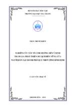 Nghiên cứu yếu tố ảnh hưởng đến ý định tham gia phát triển du lịch bền vững của người dân tại thành phố quy nhơn, tỉnh bình định