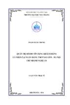 Quản trị rủi ro tín dụng khách hàng cá nhân tại ngân hàng tmcp sài gòn   hà nội, chi nhánh nghệ a