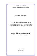 Tự chủ tài chính ở học viện chính trị quốc gia hồ chí minh