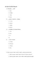 câu hỏi trắc nghiệm tiếng anh