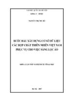 Bước đầu xây dựng cơ sở dữ liệu các hợp chất thiên nhiên việt nam phục vụ cho việc sàng lọc ảo