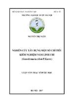 Luận văn thạc sĩ dược Nghiên cứu xây dựng một số chỉ tiêu kiểm nghiệm nấm linh chi (ganoderma lucidum p. karst.)