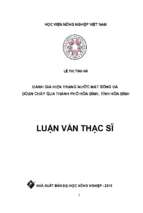 Đánh giá hiện trạng mặt nước sông đà chảy qua thành phố Hòa Bình tỉnh Hòa Bình