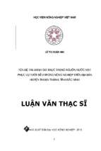 Đánh giá hiện trạng nguồn nước mặt phục vụ tưới tiêu trong nông nghiệp trên địa bàn Huyện Thuận Thành, tỉnh Bắc Ninh