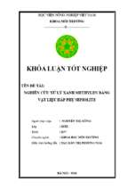 NGHIÊN CỨU XỬ LÝ XANH METHYLEN BẰNGVẬT LIỆU HẤP PHỤ SEPIOLITE
