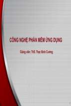 CÔNG NGHỆ PHẦN MỀM ỨNG DỤNG