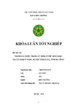 Đánh giá thực trạng sử dụng nước sinh hoạt tại xã Thạch Ngọc, huyện Thạch Hà, tỉnh Hà Tĩnh