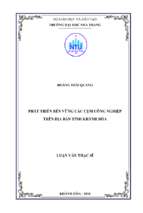 Phát triển bền vững các cụm công nghiệp trên địa bàn tỉnh khánh hòa