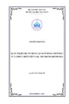 Quản trị rủi ro tín dụng tại ngân hàng tmcp đầu tư và phát triển việt nam, chi nhánh khánh hòa