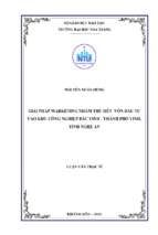 Giải pháp marketing nhằm thu hút vốn đầu tư vào khu công nghiệp bắc vinh   thành phố vinh, tỉnh nghệ an