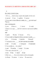 Ngân hàng câu hỏi tiếng anh thi công chức 2017