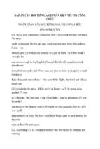 đáp án câu hỏi tiếng anh phần điền từ. thi công chức