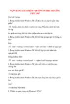 Ngân hàng câu hỏi ôn tập môn tin học thi công chức 2017