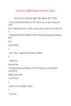 đáp án câu hỏi tin học thi công chức