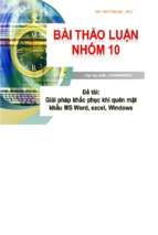 đề tài giải pháp khắc phục khi quên mật khẩu ms word, excel, windows   luận văn, đồ án, đề tài tốt nghiệp