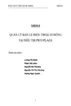 đề tài quản lý bán lẻ điện thoại di động tại siêu thị pico plaza   luận văn, đồ án, đề tài tốt nghiệp