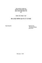 đề tài hệ thống quản lý cán bộ   luận văn, đồ án, đề tài tốt nghiệp