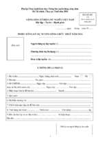 Phiếu đăng ký dự tuyển công chức thuế năm 2016