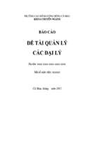 đề tài hệ thống quản lý các đại lý   luận văn, đồ án, đề tài tốt nghiệp