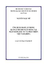 ứng dụng basel ii trong quản lý rủi ro ngân hàng tại ngân hàng đầu tư và phát triển việt nam (bidv)