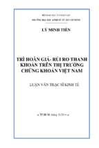 Trì hoãn giá   rủi ro thanh khoản trên thị trường chứng khoán việt nam