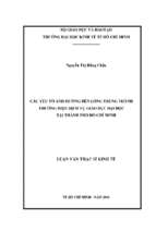 Các yếu tố ảnh hưởng đến lòng trung thành thương hiệu dịch vụ giáo dục đại học tại thành phố hồ chí minh