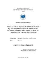 Tiếp cận chuẩn mực ias 39 trong phân loại nợ trích lập và sử dụng dự phòng để xử lý rủi ro tín dụng theo thông lệ quốc tế tại ngân hàng thương mại việt nam
