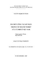 Tổ chức công tác kế toán trong các doanh nghiệp vừa và nhỏ ở việt nam (kèm dĩa cd)