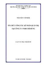 Tổ chức công tác kế toán quản trị tại công ty tnhh chí hùng