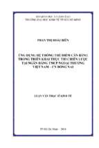 ứng dụng hệ thống thẻ điểm cân bằng trong triển khai thực thi chiến lược tại ngân hàng thương mại cổ phần ngoại thương việt nam   cn đồng nai