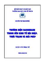 Thương hiệu sacombank trong nền kinh tế hội nhập. thực trạng và giải pháp