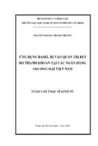 ứng dụng basel iii vào quản trị rủi ro thanh khoản tại các ngân hàng thương mại việt nam