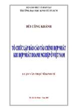 Tổ chức lập báo cáo tài chính hợp nhất khi hợp nhất doanh nghiệp ở việt nam