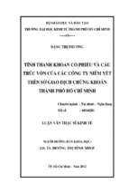 Tính thanh khoản cổ phiếu và cấu trúc vốn của các công ty niêm yết trên sở giao dịch chứng khoán thành phố hồ chí minh