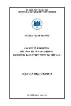 Các yếu tố ảnh hưởng đến lòng tin của khách hàng đối với nhà bán lẻ trực tuyến tại việt nam
