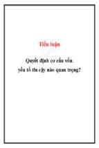 Quyết định cơ cấu vốn: yếu tố tin cậy nào quan trọng?