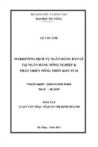 MARKETING DỊCH VỤ NGÂN HÀNG BÁN LẺ TẠI NGÂN HÀNG NÔNG NGHIỆP & PHÁT TRIỂN NÔNG THÔN KON TUM 