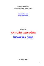 Bài giảng an toàn lao động trong xây dựng