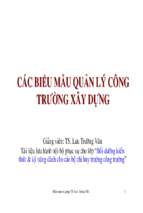 Bài giảng các biểu mẫu quản lý công trường xây dựng   ts. lưu trường văn