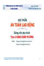 Bài giảng an toàn lao động chương i   ths. đặng xuân trường