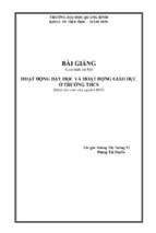 Bài giảng hoạt động dạy học và hoạt động giáo dục ở trường thcs