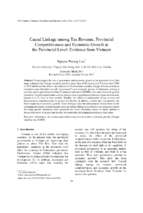 Causal linkage among tax revenue, provincial competitiveness and economic growth at the provincial level evidence from vietnam