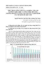 THỰC TRẠNG ĐÓNG GÓP CỦA LAO ĐỘNG, VỐN CON NGƯỜI VÀ KHOA HỌC VÀ CÔNG NGHỆ CHO TĂNG TRƯỞNG KINH TẾ VÀ NÂNG CAO NĂNG LỰC CẠNH TRANH CỦA NỀN KINH TẾ VIỆT NAM