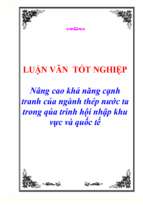 Nâng cao khả năng cạnh tranh của ngành thép nước ta trong qúa trình hội nhập khu vực và quốc tế