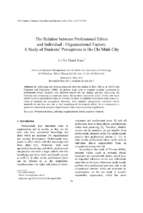 The relation between professional ethics and individual   organizational factors a study of students’ perceptions in ho chi minh city